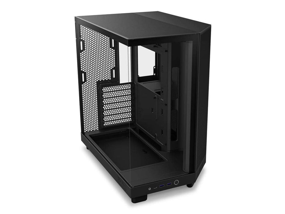 NZXT H6 Flow RGB Compact Dual-Chamber Computer Case, ATX Mid Tower, Panoramic Tempered Glass, High Performance Airflow Panels, Black (CC-H61FB-R1)