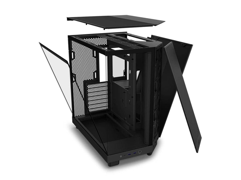 NZXT H6 Flow Compact Dual-Chamber Computer Case, ATX Mid Tower, Panoramic Tempered Glass, High Performance Airflow Panels, Black (CC-H61FB-01)