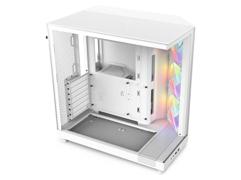 NZXT H6 Flow RGB Compact Dual-Chamber Computer Case, ATX Mid Tower, Panoramic Tempered Glass, High Performance Airflow Panels, White (CC-H61FW-R1)