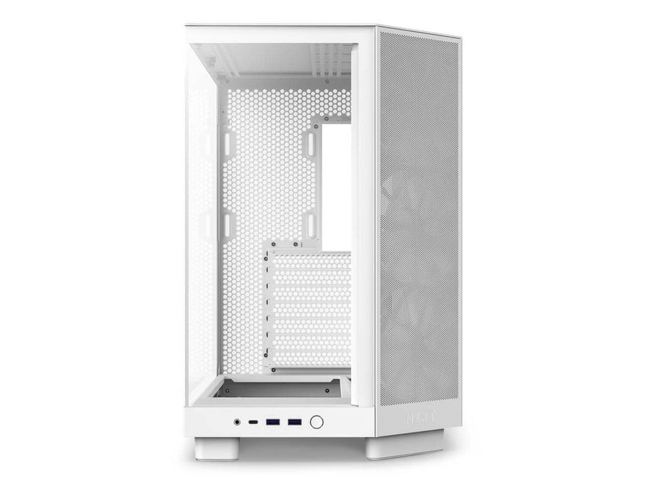 NZXT H6 Flow RGB Compact Dual-Chamber Computer Case, ATX Mid Tower, Panoramic Tempered Glass, High Performance Airflow Panels, White (CC-H61FW-R1)