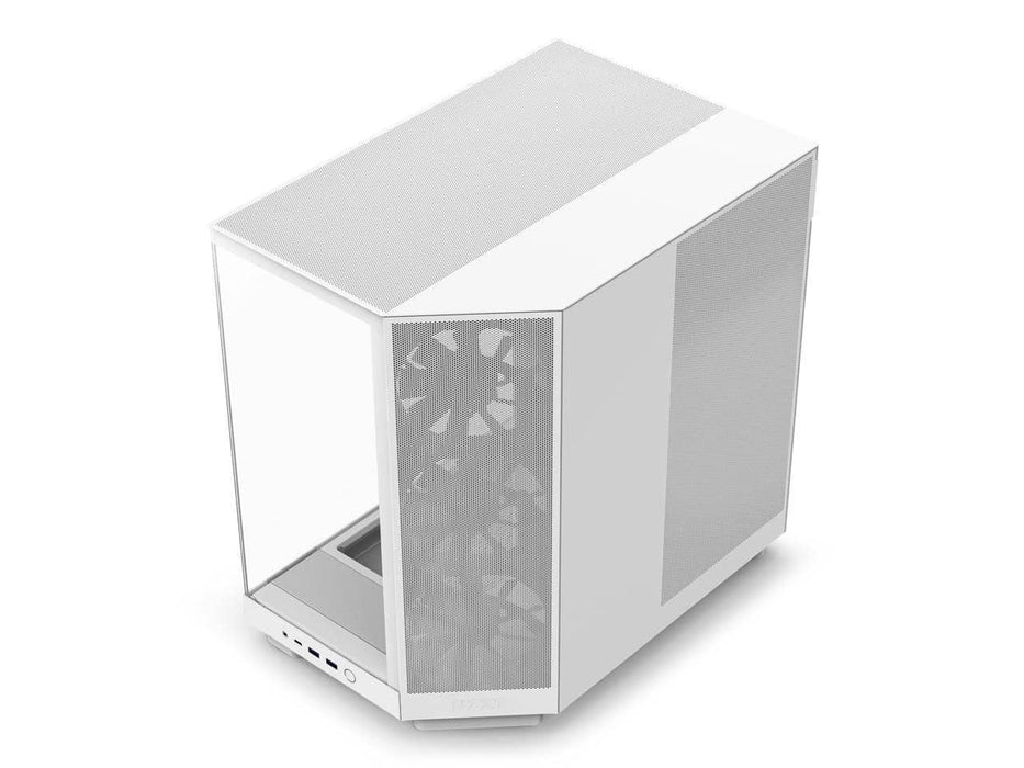 NZXT H6 Flow RGB Compact Dual-Chamber Computer Case, ATX Mid Tower, Panoramic Tempered Glass, High Performance Airflow Panels, White (CC-H61FW-R1)
