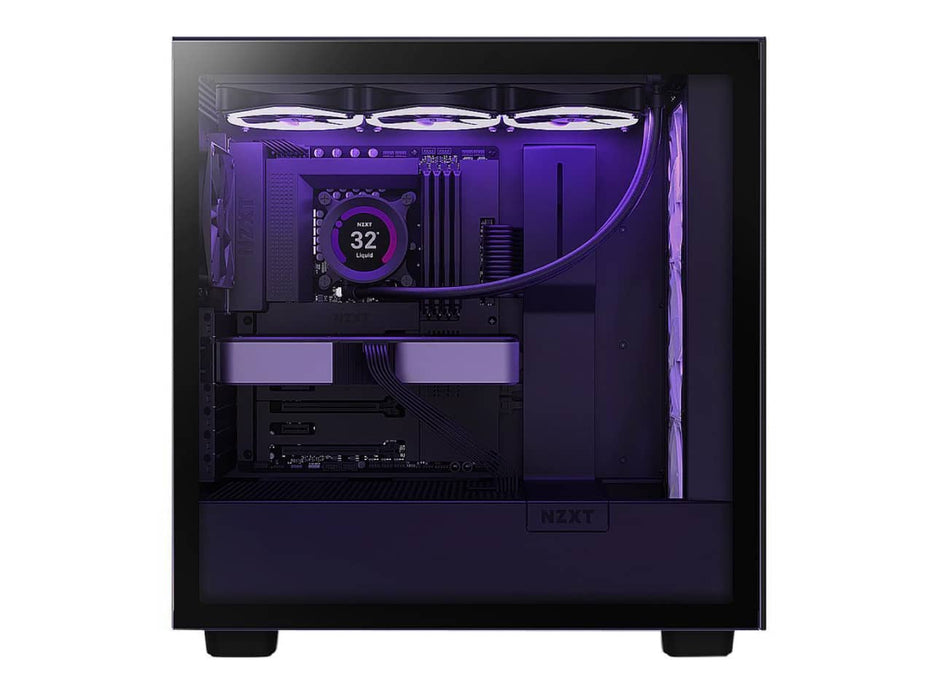 NZXT H7 Flow RGB Computer Case, ATX Mid Tower, Matte Black, RGB, Tempered Glass (CM-H71FB-R1)