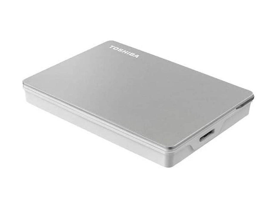 Toshiba Canvio 2TB Portable External Hard Drive, USB-C USB 3.0, Silver (HDTX120XSCAA)
