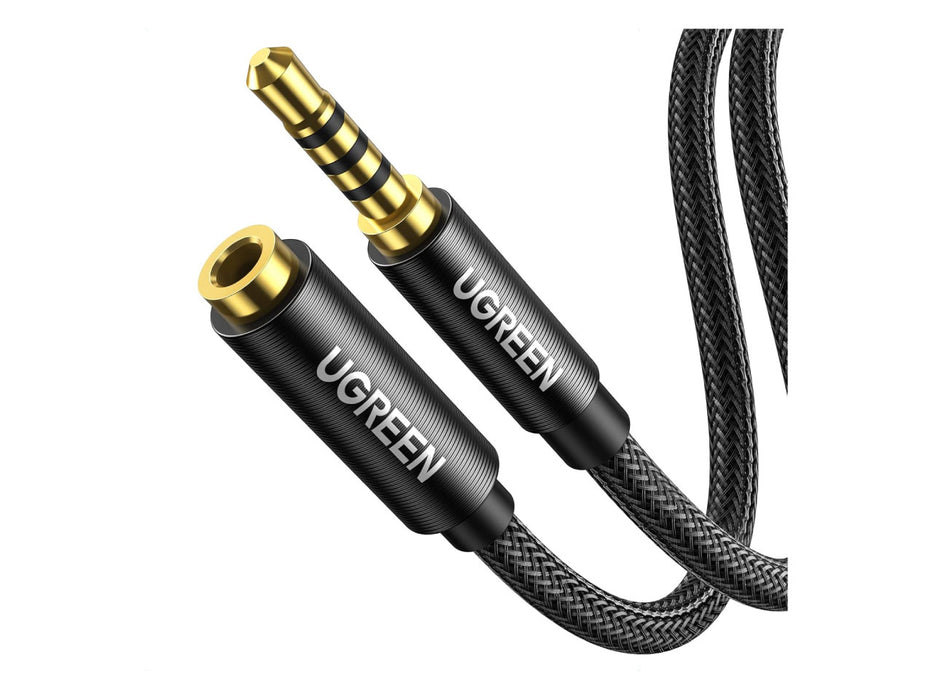 UGreen 3.5mm Headphone Extension Cable, Male to Female, 4 Pole Stereo Audio, Braided, 6ft