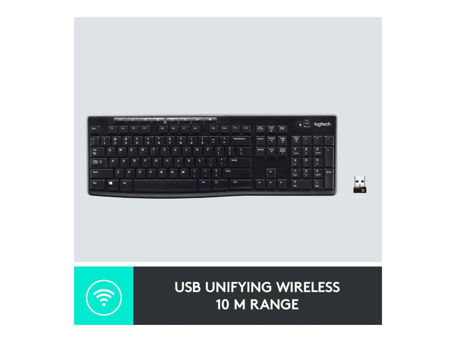 Logitech K270 2.4GHz Wireless Keyboard with Number Pad