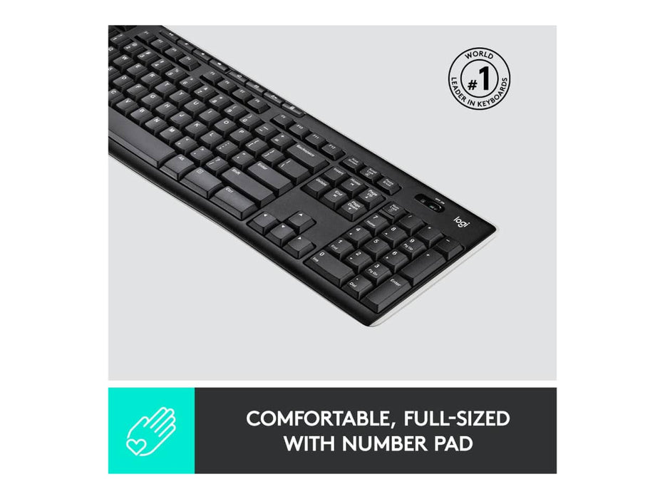 Logitech K270 2.4GHz Wireless Keyboard with Number Pad
