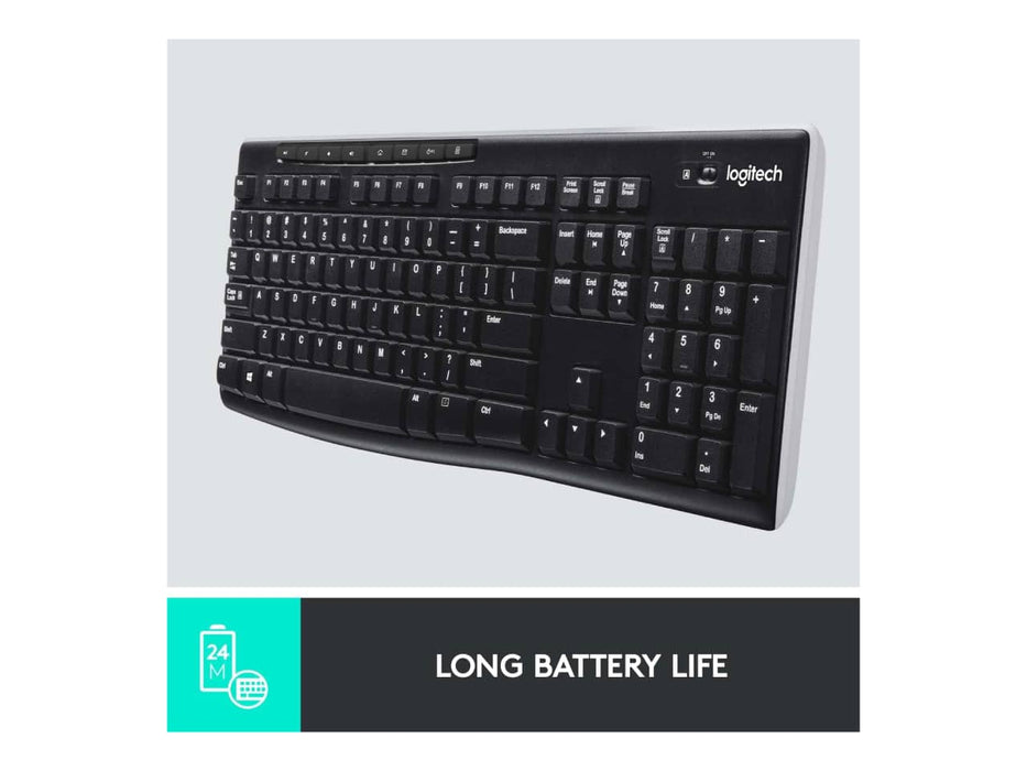 Logitech K270 2.4GHz Wireless Keyboard with Number Pad