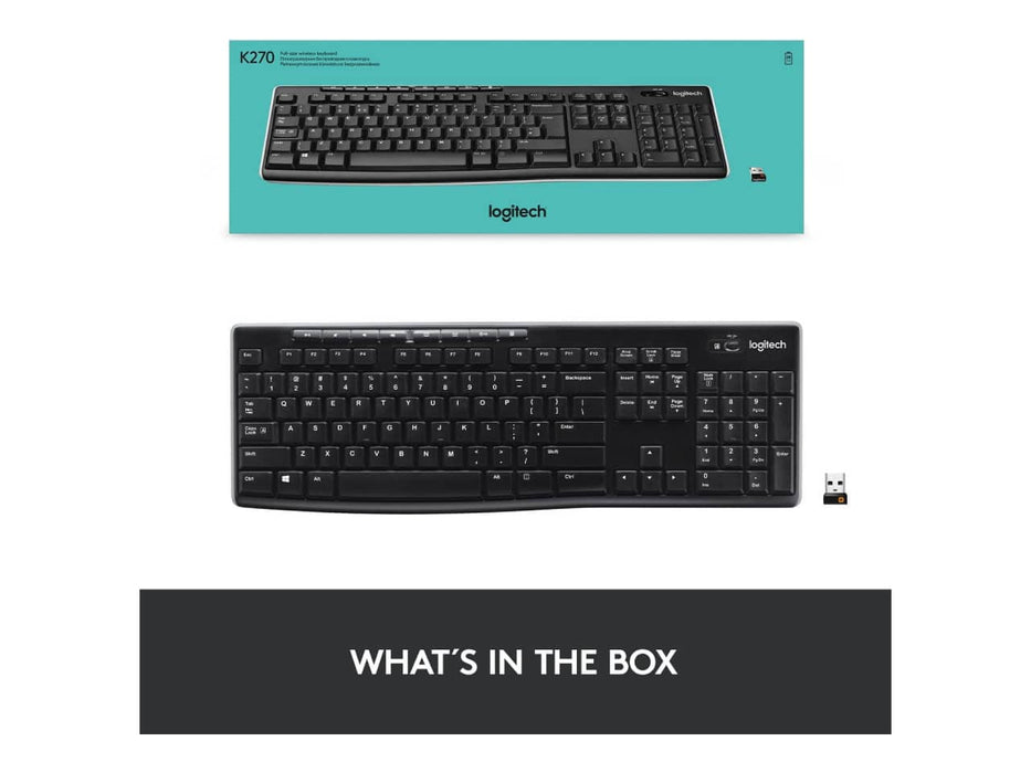 Logitech K270 2.4GHz Wireless Keyboard with Number Pad