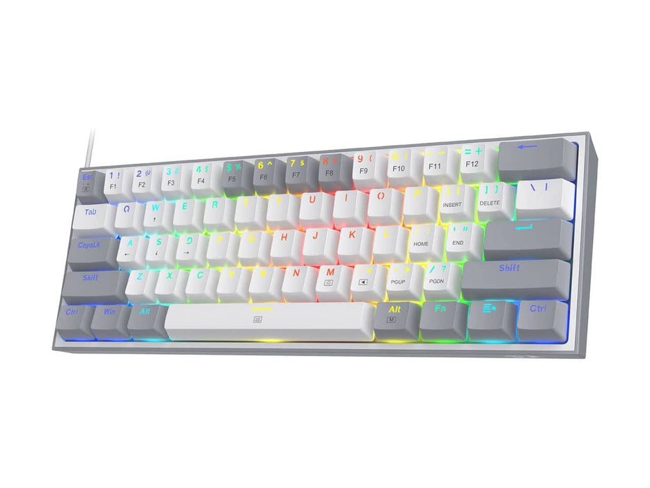 Redragon K617 Fizz 60% Wired RGB Gaming Keyboard (White & Grey)