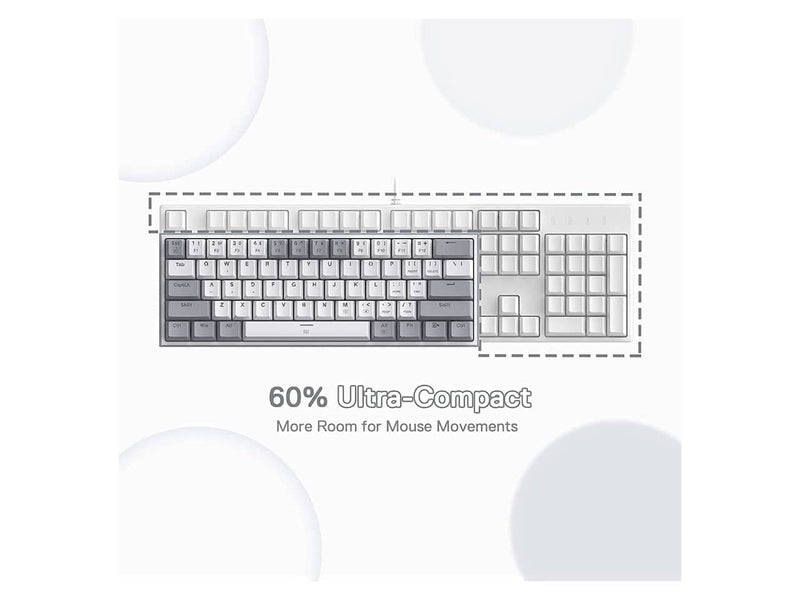 Redragon K617 Fizz 60% Wired RGB Gaming Keyboard (White & Grey)