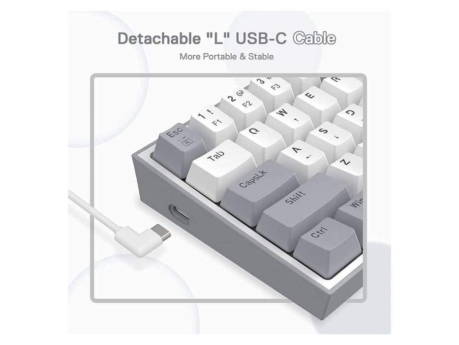 Redragon K617 Fizz 60% Wired RGB Gaming Keyboard (White & Grey)