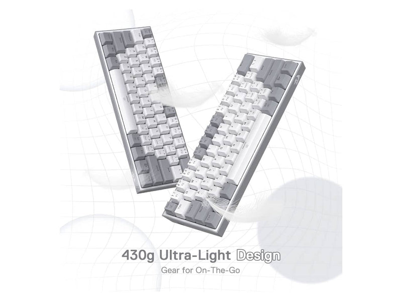 Redragon K617 Fizz 60% Wired RGB Gaming Keyboard (White & Grey)