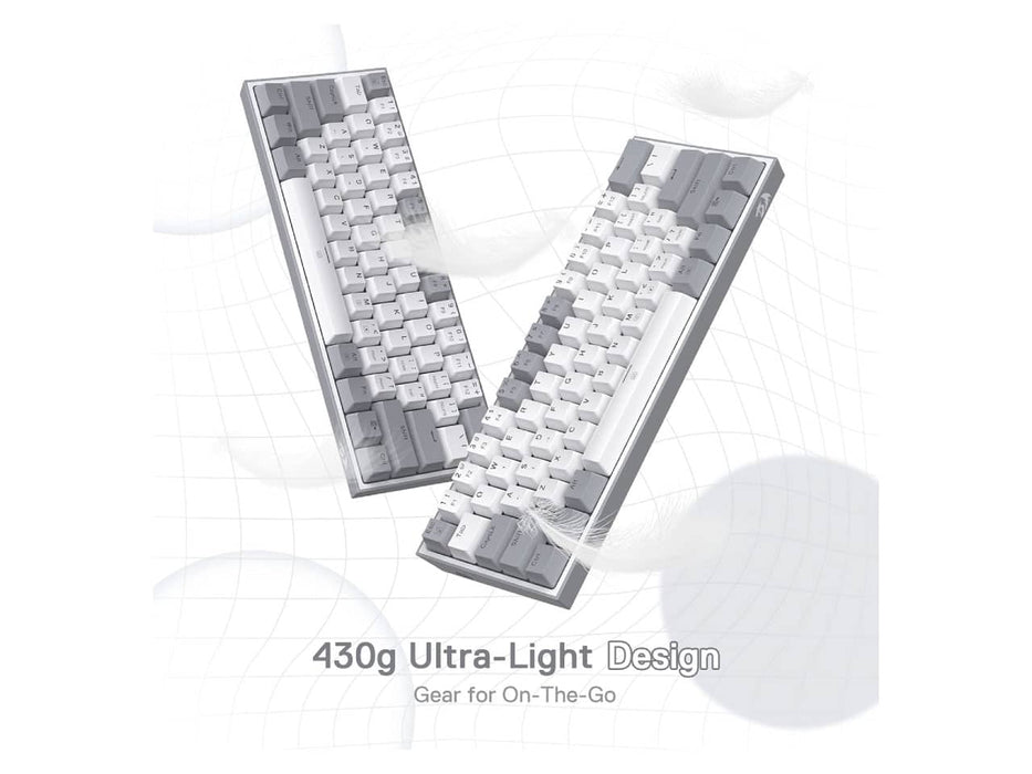 Redragon K617 Fizz 60% Wired RGB Gaming Keyboard (White & Grey)