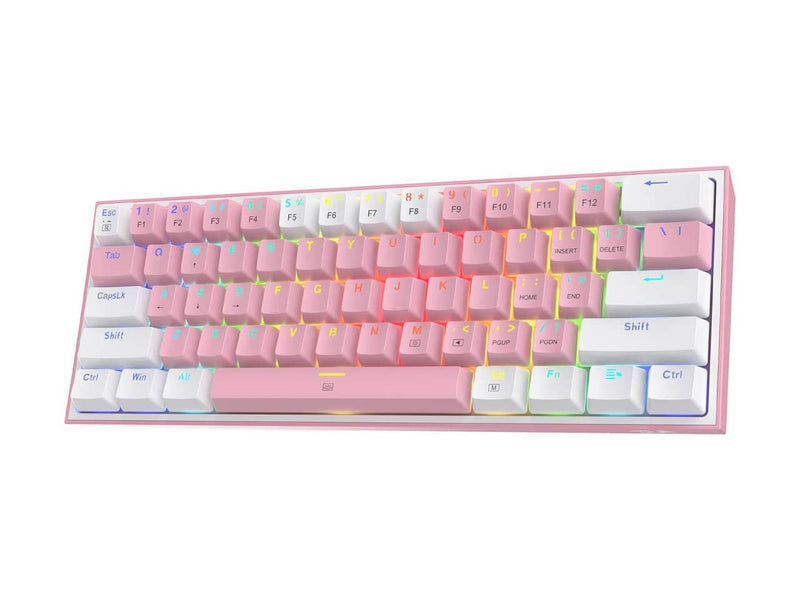 Redragon K617 Fizz 60% Wired RGB Gaming Keyboard (White & Pink)