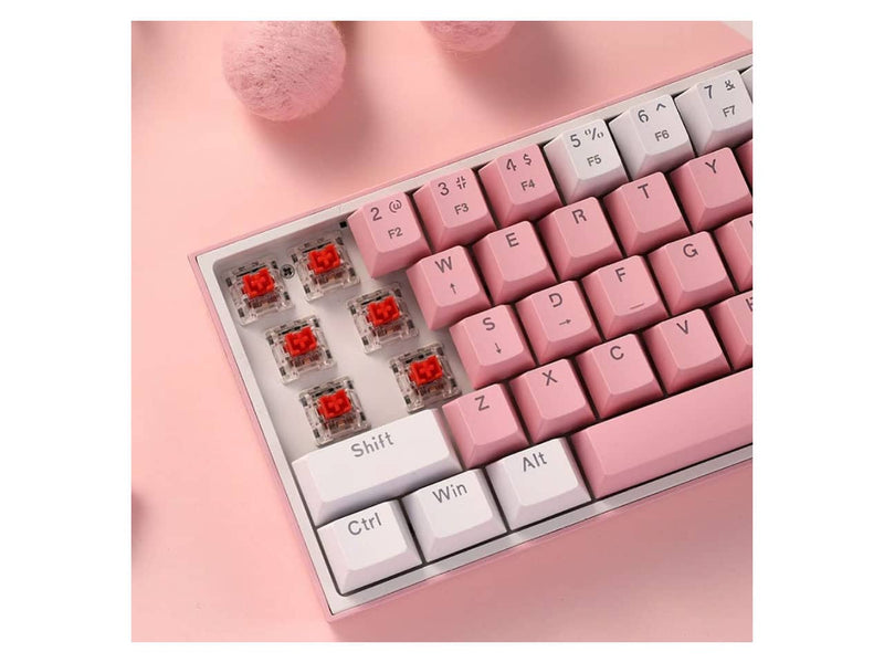 Redragon K617 Fizz 60% Wired RGB Gaming Keyboard (White & Pink)