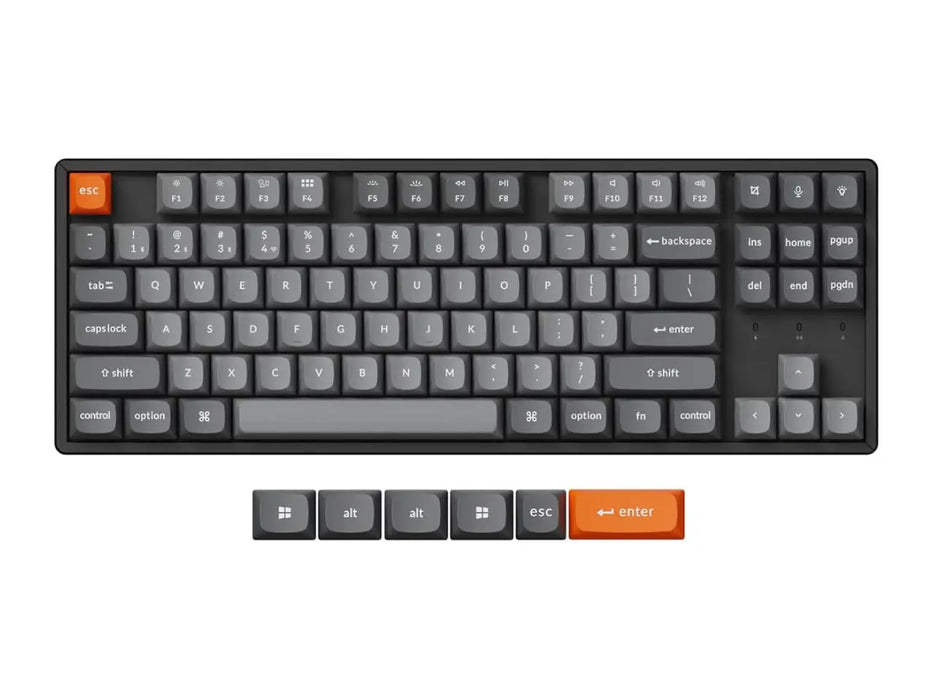 Keychron K8 Max QMK Wireless Mechanical Keyboard, Hot Swappable, TKL, Aluminum Frame, Super Red Switch (K8M-J1)