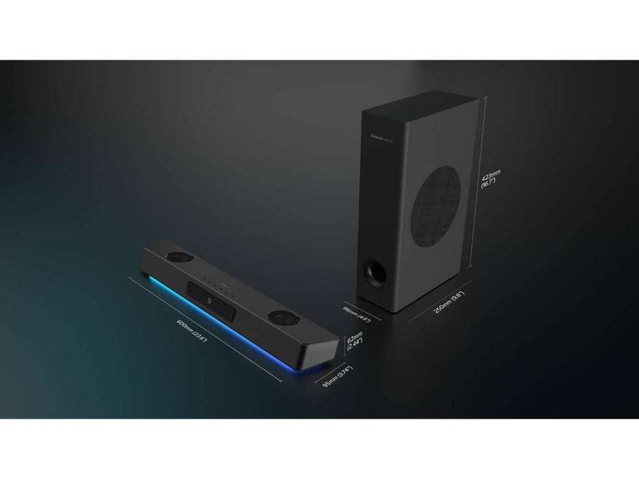 Creative Sound Blaster Katana V2X 5.1 Multi-Channel Super X-Fi Gaming Soundbar, Tri-amplified, Compact, RGB, Built in Microphone