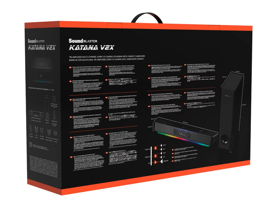 Creative Sound Blaster Katana V2X 5.1 Multi-Channel Super X-Fi Gaming Soundbar, Tri-amplified, Compact, RGB, Built in Microphone