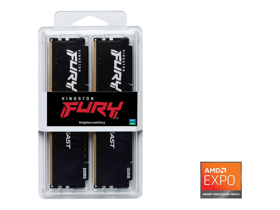 Kingston Fury Beast 64GB (2x32GB) 5600MT/s DDR5 Desktop Memory (KF556C40BB2K2-64)