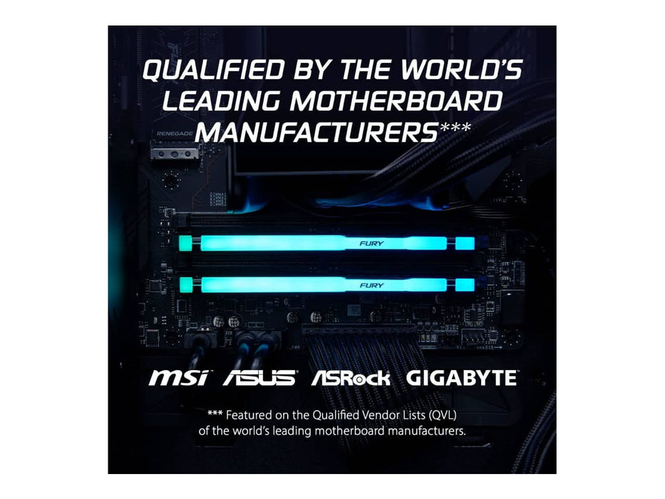 Kingston FURY Beast RGB 64GB (2x32GB) DDR5-5600 Desktop Memory (KF556C40BBAK2-64)
