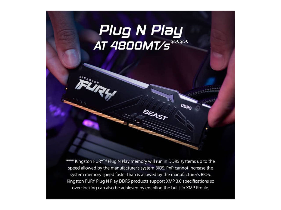 Kingston FURY Beast RGB 64GB (2x32GB) DDR5-5600 Desktop Memory (KF556C40BBAK2-64)