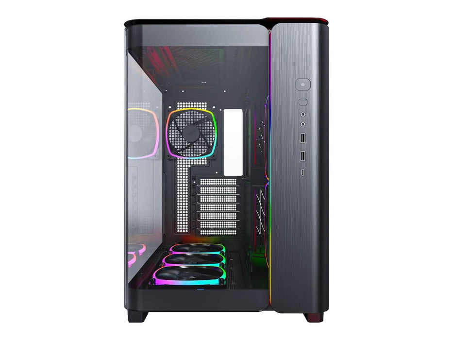 Montech King 95 Pro Dual Chamber Gaming Case, ATX Mid-Tower, High-Airflow, Curved Tempered Glass Front (Black)