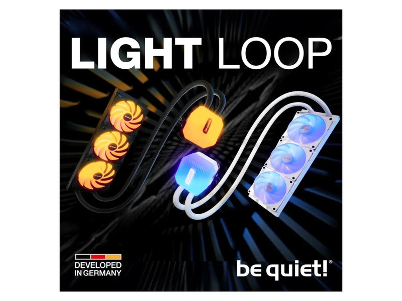 be quiet! Light Loop 360mm CPU Liquid / Water Cooler, 3X Light Wings LX 120mm PWN ARGB Fans, Black (BW022)
