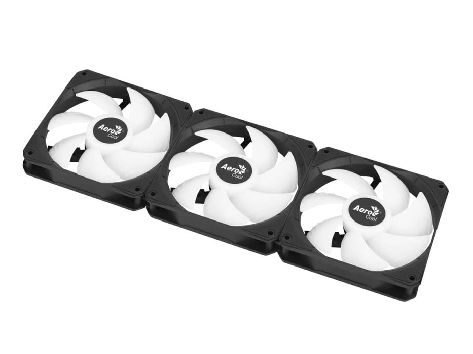 AeroCool Link 3-Pack 120mm (x3) Case Fan, PWN ARGB, Black