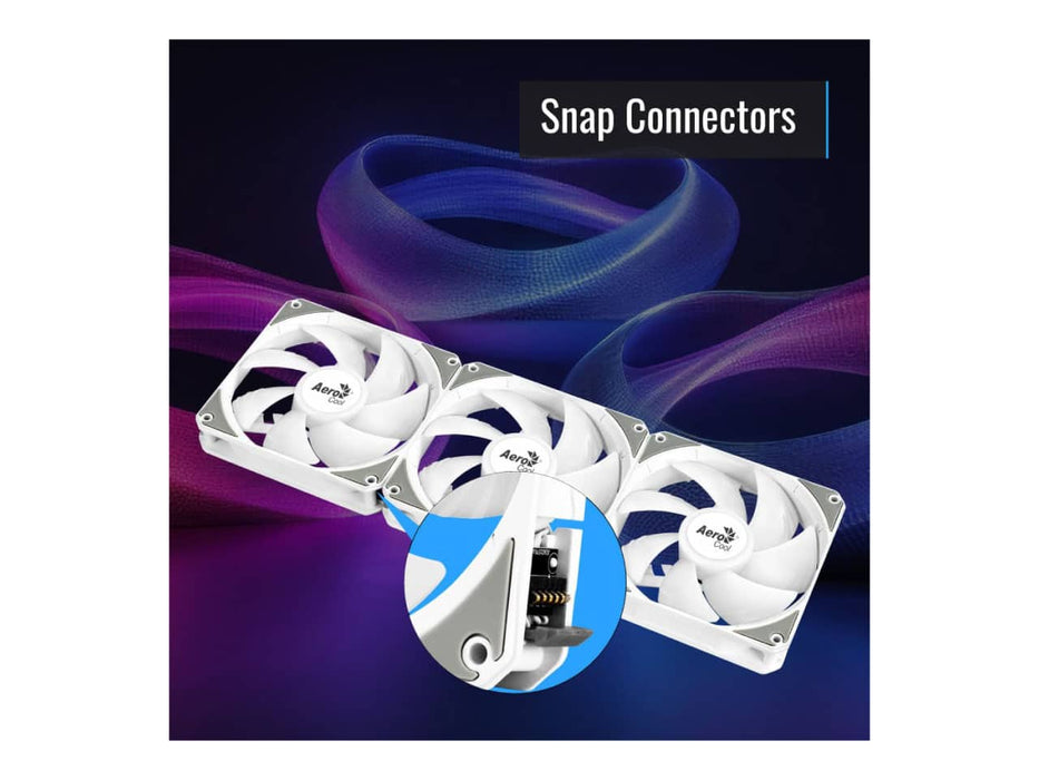 AeroCool Link 3-Pack 120mm (x3) Case Fan, PWN ARGB, White