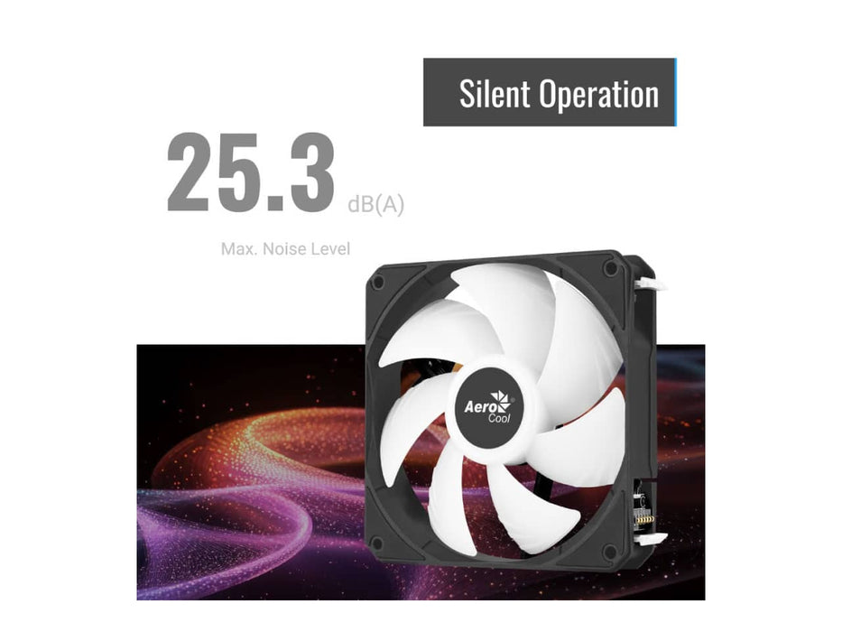 AeroCool Link 3-Pack 120mm (x3) Case Fan, PWN ARGB, Black