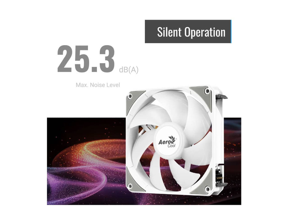 AeroCool Link 3-Pack 120mm (x3) Case Fan, PWN ARGB, White
