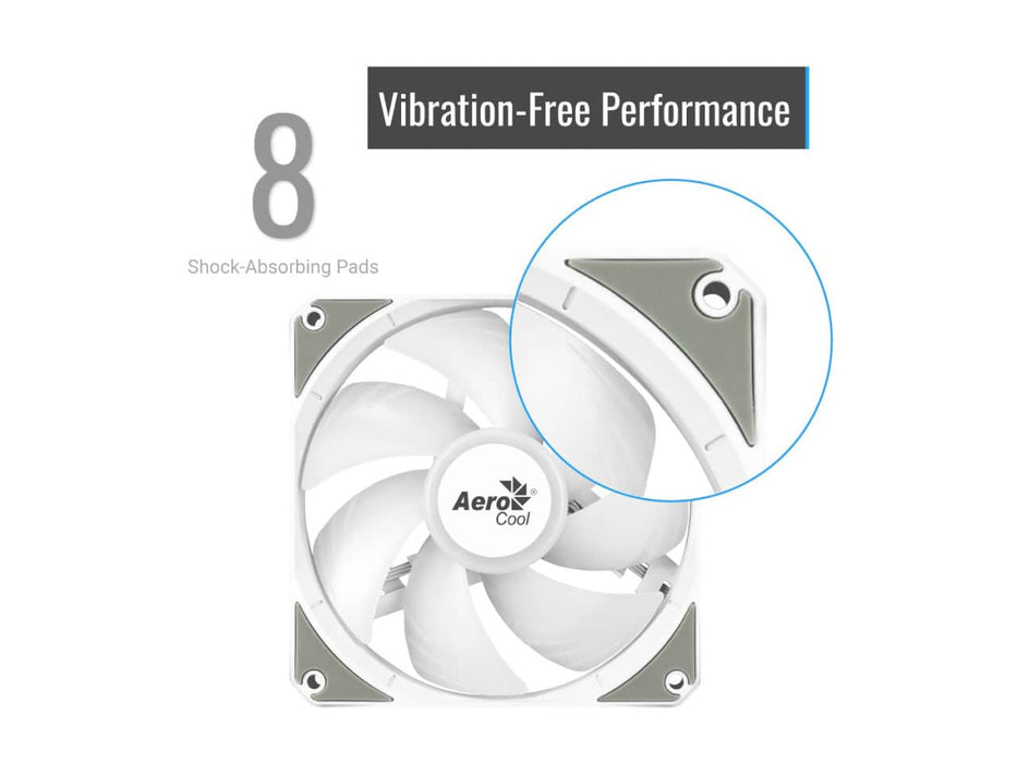 AeroCool Link 3-Pack 120mm (x3) Case Fan, PWN ARGB, White