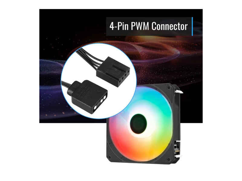 AeroCool Link 3-Pack 120mm (x3) Case Fan, PWN ARGB, Black