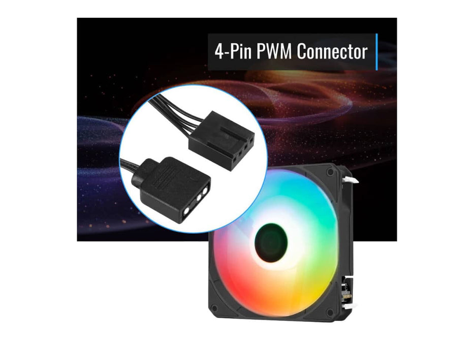 AeroCool Link 3-Pack 120mm (x3) Case Fan, PWN ARGB, Black