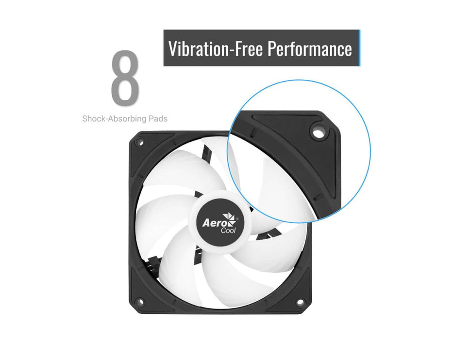 AeroCool Link 3-Pack 120mm (x3) Case Fan, PWN ARGB, Black