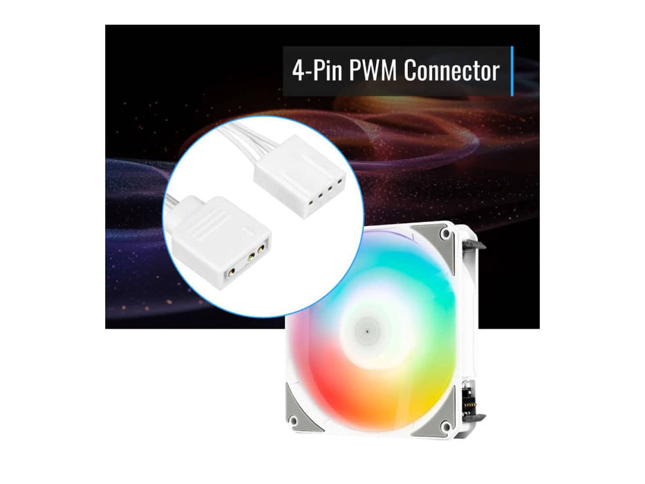 AeroCool Link 3-Pack 120mm (x3) Case Fan, PWN ARGB, White