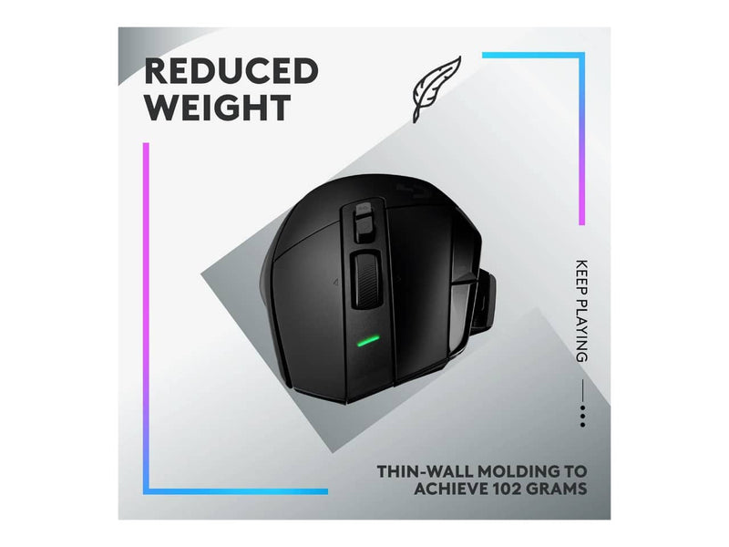 Logitech G502 X Lightspeed Wireless Gaming Mouse, Hero 25K Gaming Sensor, Optical-Mechanical Switches, Black