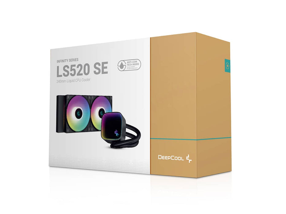 DeepCool Infinity Series LS520 SE 240MM AIO CPU Liquid / Water Cooler, ARGB, Black (Intel LGA 1700/1200, AMD AM4/AM5) R-LS520-BKAMMM-G-1