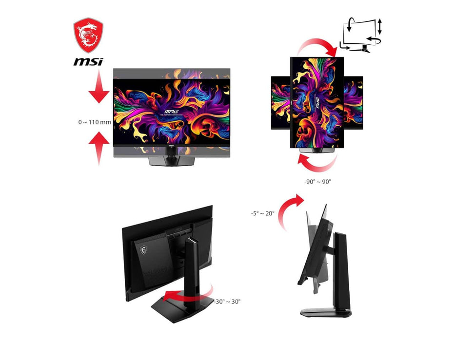 MSI MAG 271QPX QD-OLED 2K Gaming Monitor, 27-inch, WQHD (2560x1440), 360Hz, 0.03ms