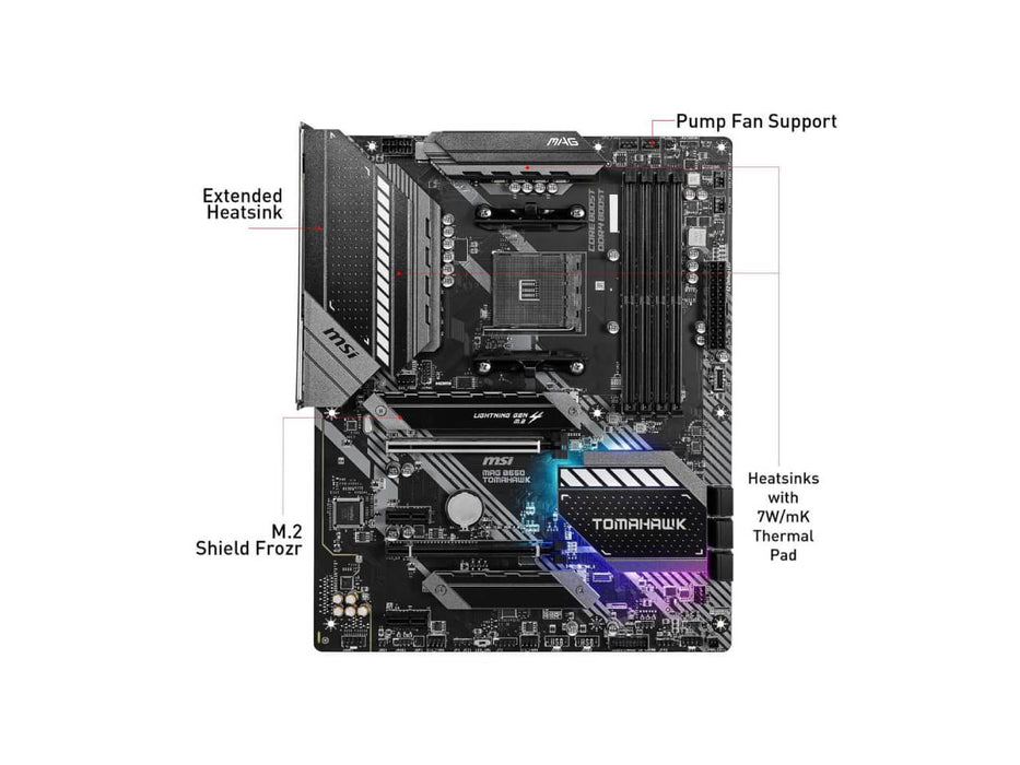 MSI MAG B550 TOMAHAWK AM4 AMD ATX Motherboard