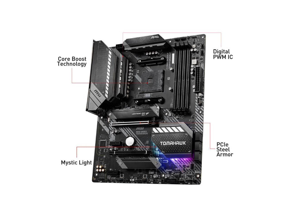 MSI MAG B550 TOMAHAWK AM4 AMD ATX Motherboard