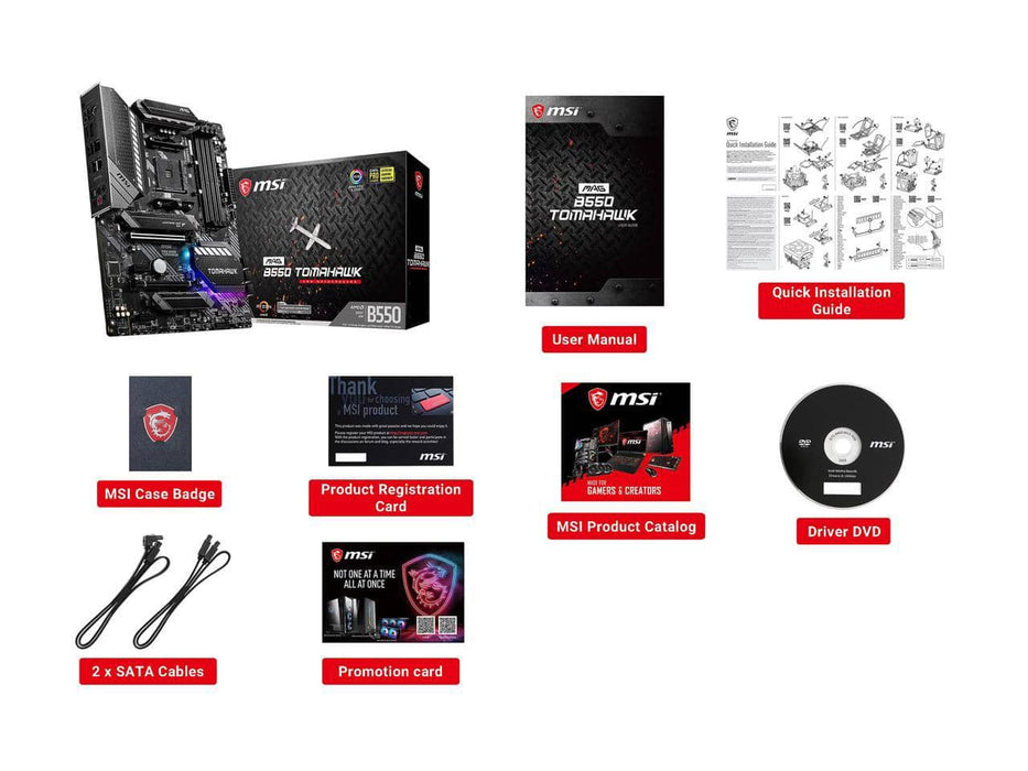 MSI MAG B550 TOMAHAWK AM4 AMD ATX Motherboard