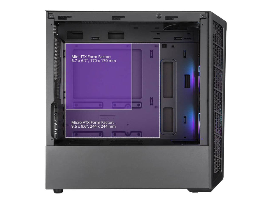 Cooler Master MasterBox Case, Micro-ATX, Dual ARGB Fans, Dark Mirror Front Panel, Tempered Glass Side Panel (MCB-B320L-KGNN-S02)