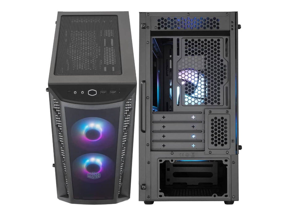 Cooler Master MasterBox Case, Micro-ATX, Dual ARGB Fans, Dark Mirror Front Panel, Tempered Glass Side Panel (MCB-B320L-KGNN-S02)