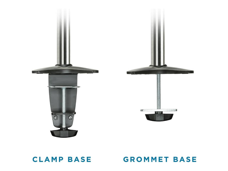 Mount-It! Dual Monitor Mount, 2 Full Motion Arms For Up to Two 27-inch Monitors, Silver