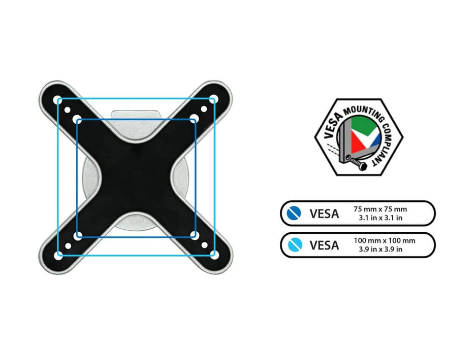 Mount-It! Dual Monitor Mount, 2 Full Motion Arms For Up to Two 27-inch Monitors, Silver