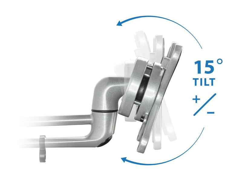 Mount-It! Dual Monitor Mount, 2 Full Motion Arms For Up to Two 27-inch Monitors, Silver