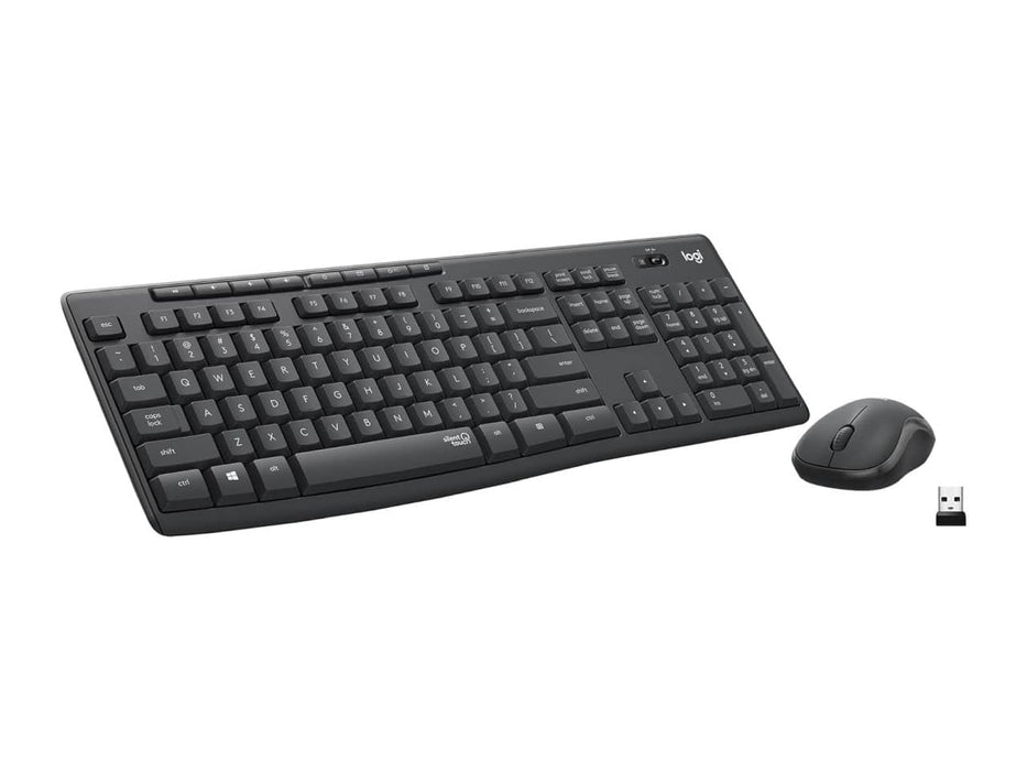 Logitech MK295 Wireless Mouse & Keyboard Combo, Full Numpad, 90% Less Noise, Graphite