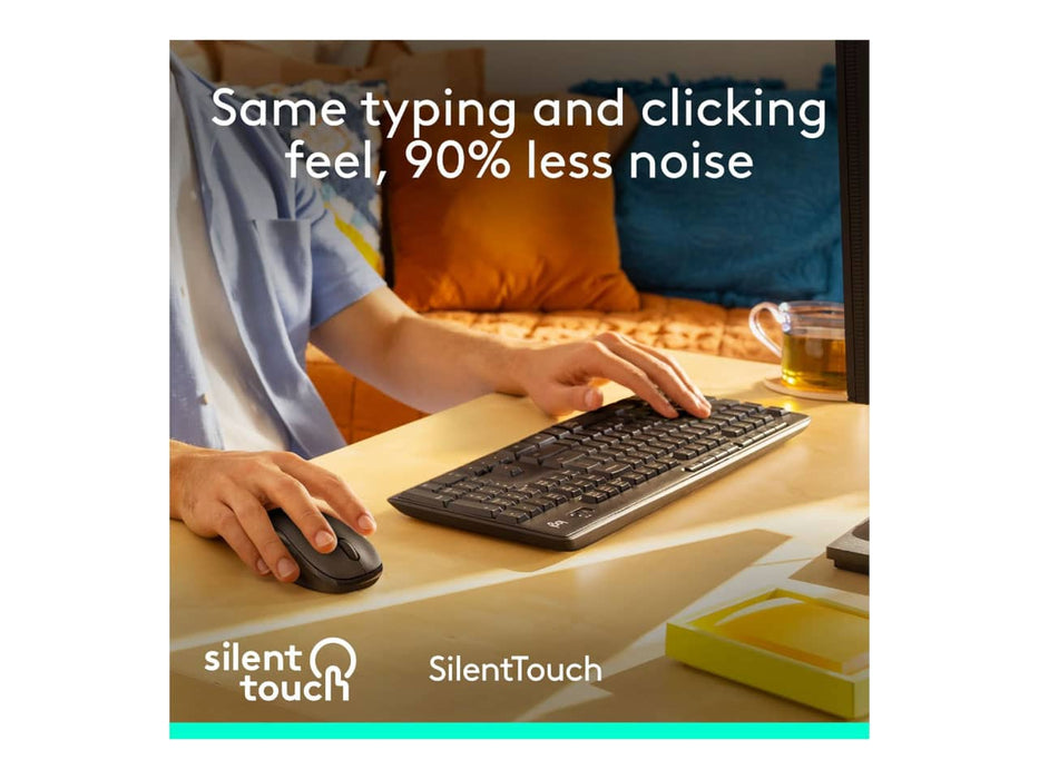 Logitech MK295 Wireless Mouse & Keyboard Combo, Full Numpad, 90% Less Noise, Graphite