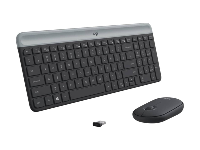 Logitech MK470 Slim Wireless Mouse & Keyboard Combo, 2.4GHz, Ultra Quiet, Graphite